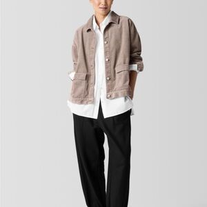 Eileen Fisher Organic Cotton Corduroy Classic Collar Jacket-M (sold) & XL, Taupe